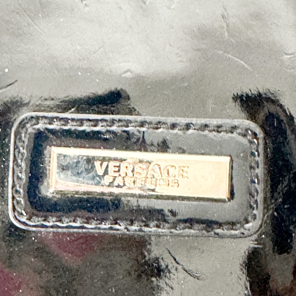 Versace Parfums Large Tote Bag in Black Patent Leather - Picture 7 of 7